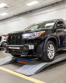 Toyota on vehicle lift | Rochester Toyota in Rochester MN