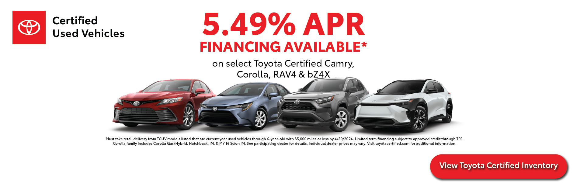 Toyota Certified Used Vehicle Offer | Rochester Toyota in Rochester MN